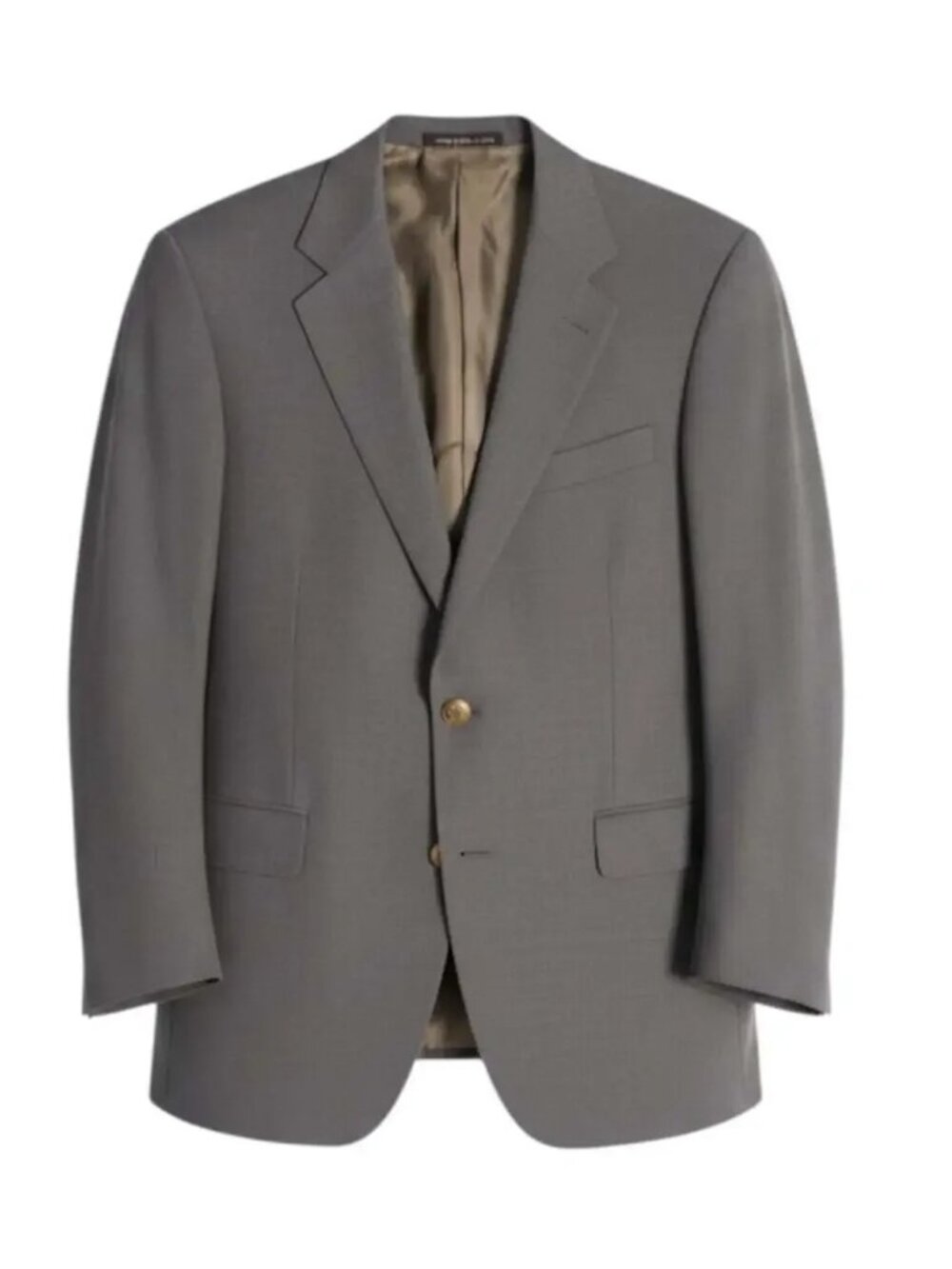 Hardwick Clothes Vintage Men's Grey Wool Blazer with Crest Gold Buttons